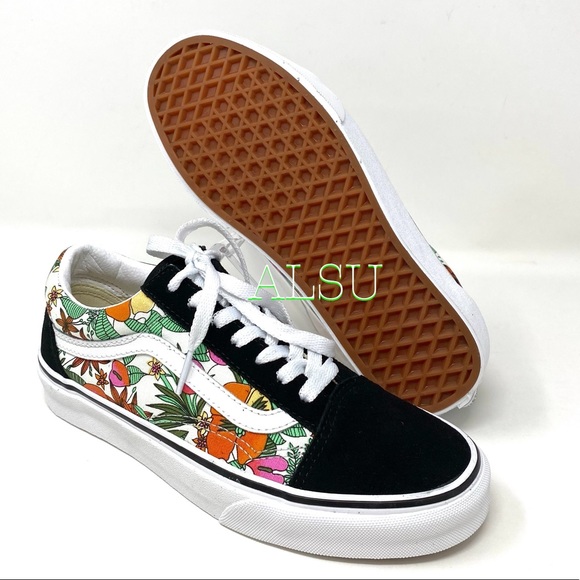🌹 Sale 🌹 VANS Old Skool Multi Tropic Suede Canvas Women Size VN0A4U3BXF3 - Picture 5 of 9